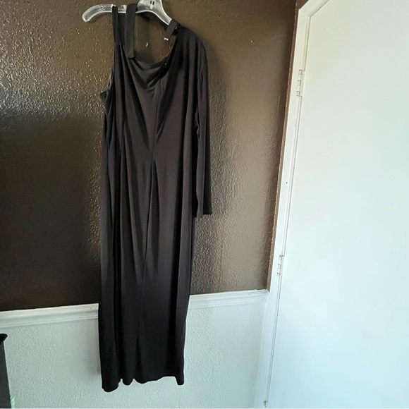 Black Monif C One Long Sleeve Mid Calf Dress, Size 3X - Picture 7 of 10